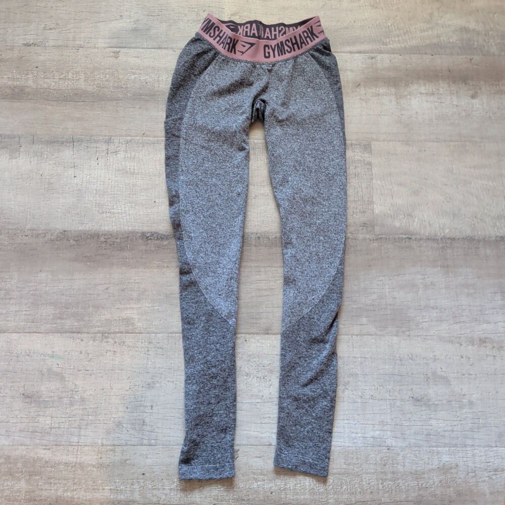 Gymshark Ultra Low Dry Leggings Womens XS Gray/Pink Shaping Athletic
